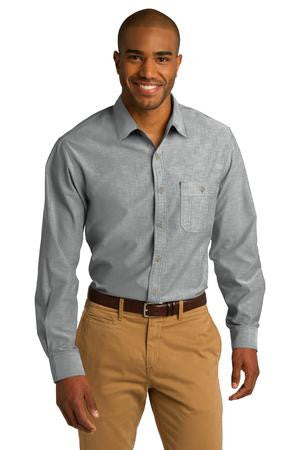 Port Authority Men's Heavyweight Denim Shirt - Stonewashed 100% Cotton Work Shirt - View #4
