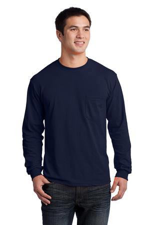 Gildan® - Ultra Cotton® 100% Cotton Long Sleeve T-Shirt with Pocket. 2410.